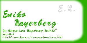 eniko mayerberg business card